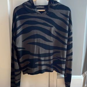 Anthropologie Hooded animal print sweater